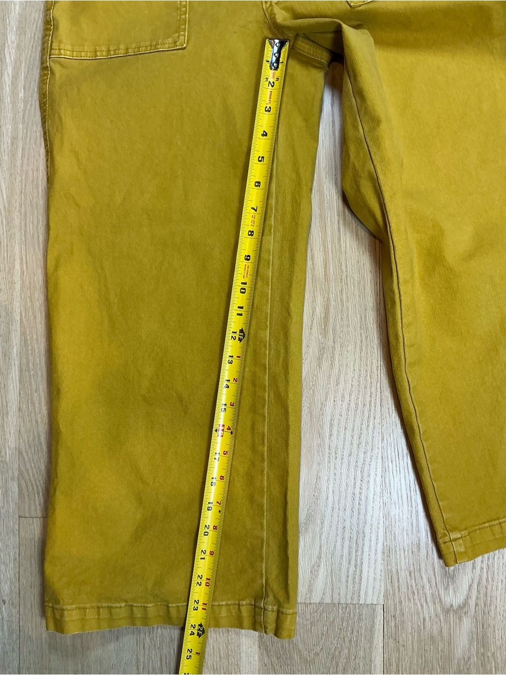 Universal Thread Wide Leg Capri Denim Pants Mustard Yellow Womens Size 2/26 - Picture 6 of 11